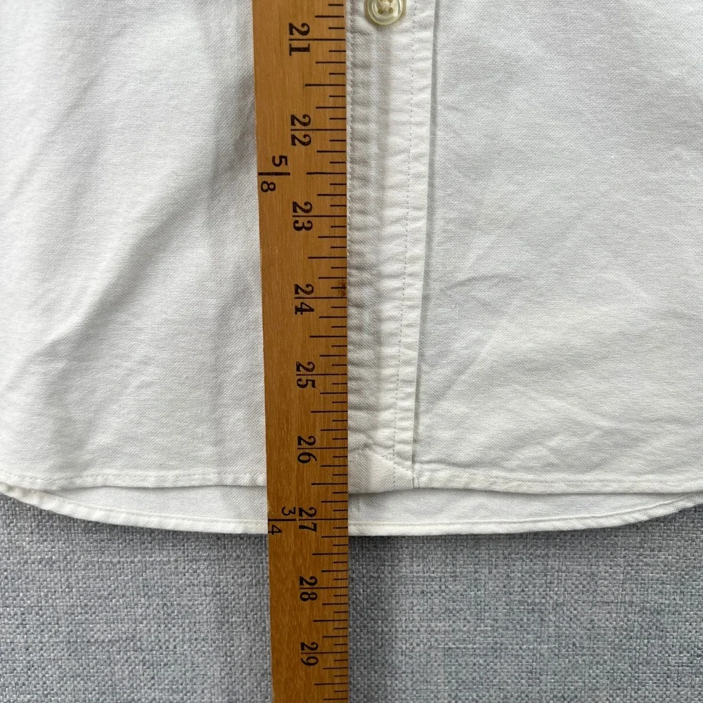 Ralph Lauren Boys White Oxford Big Flesh Pony Button Down Shirt Size L 14-16